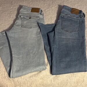 Aeropostale Women's Light Blue and Blue Flare Jeans